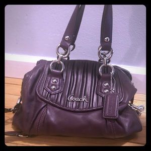 Coach purple leather hand bag